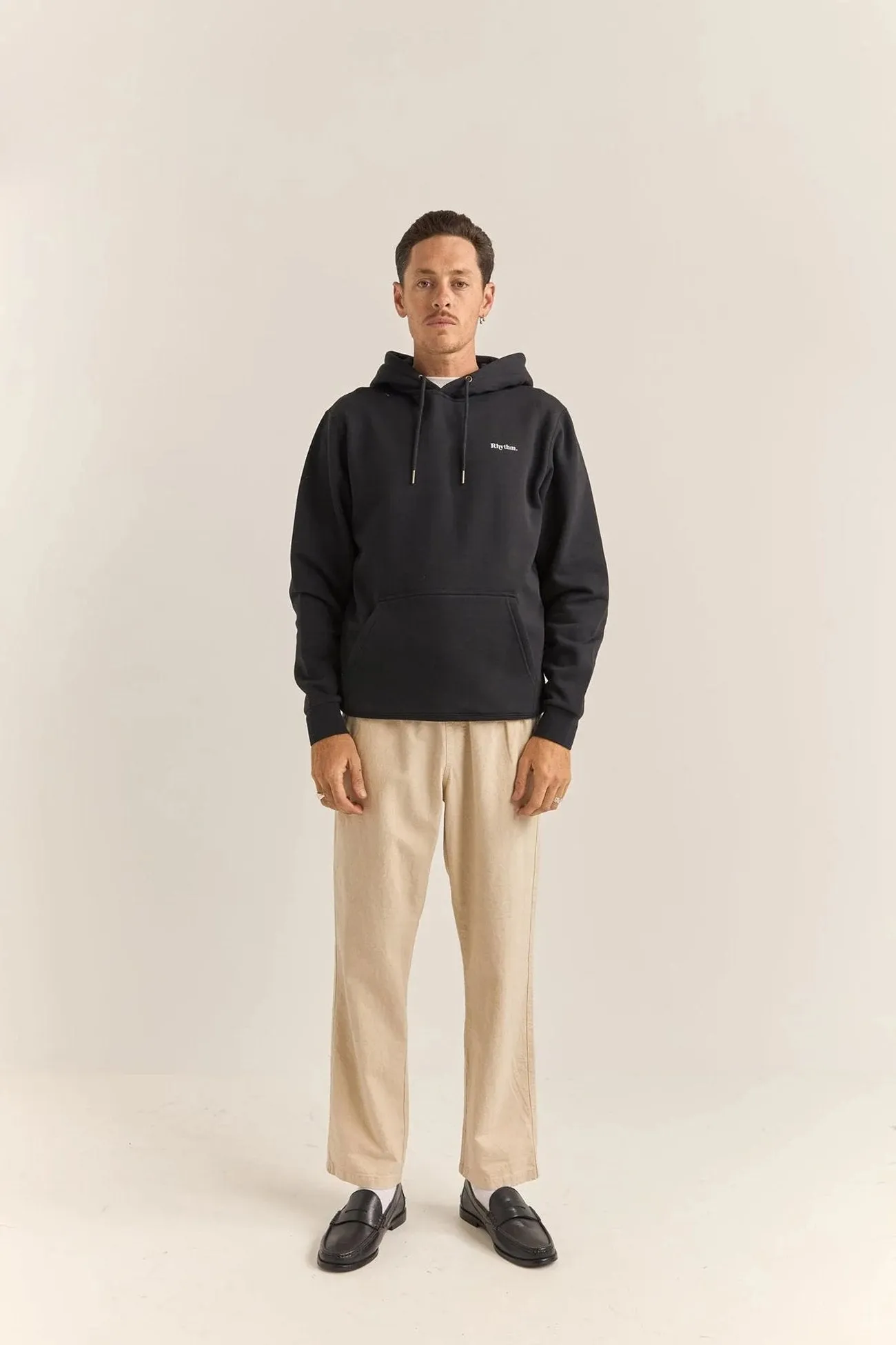 Water resistant coating Brand Fleece Hood Black