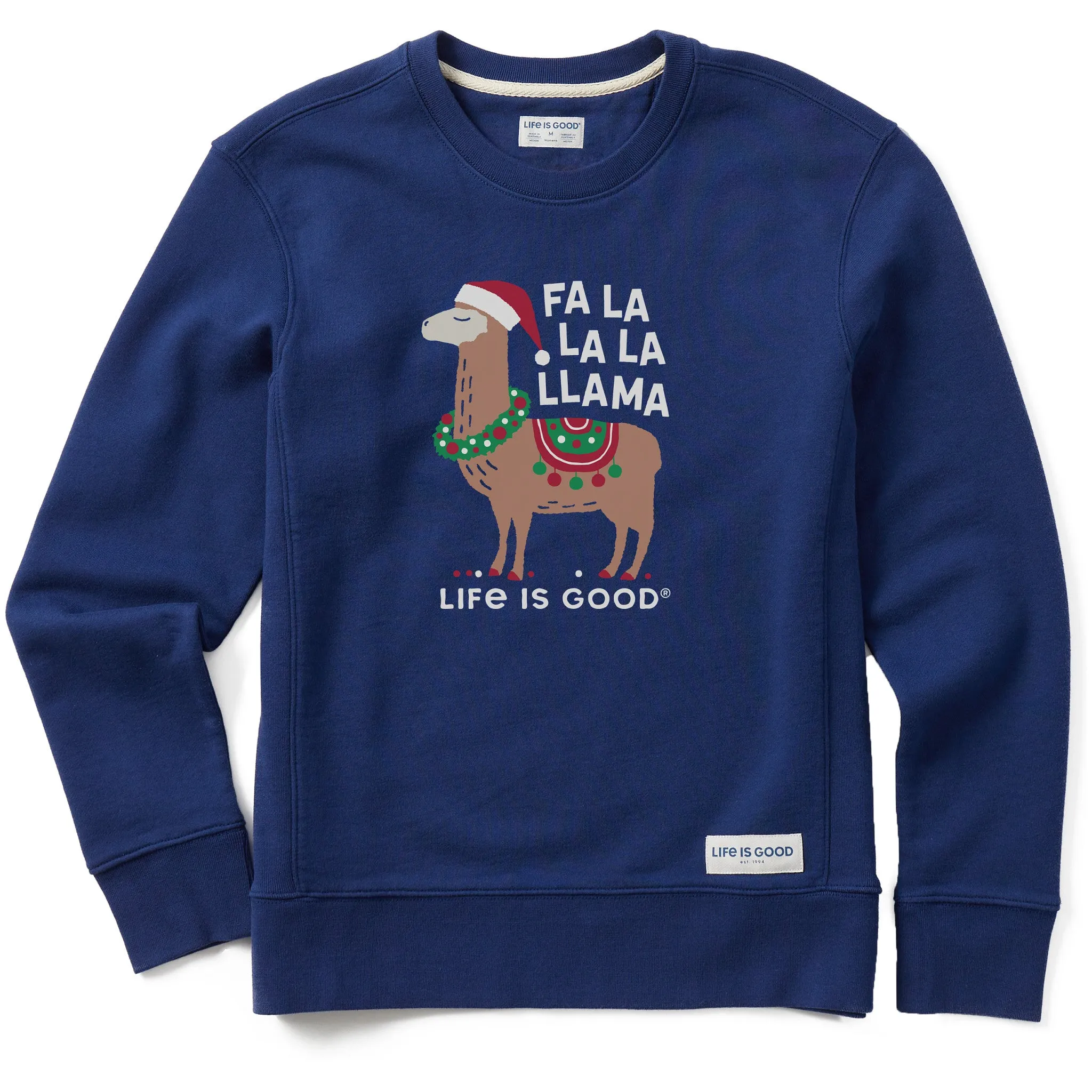 Women's Fa la la la Llama Simply True Crew stain resistant coating Trendy Outfit