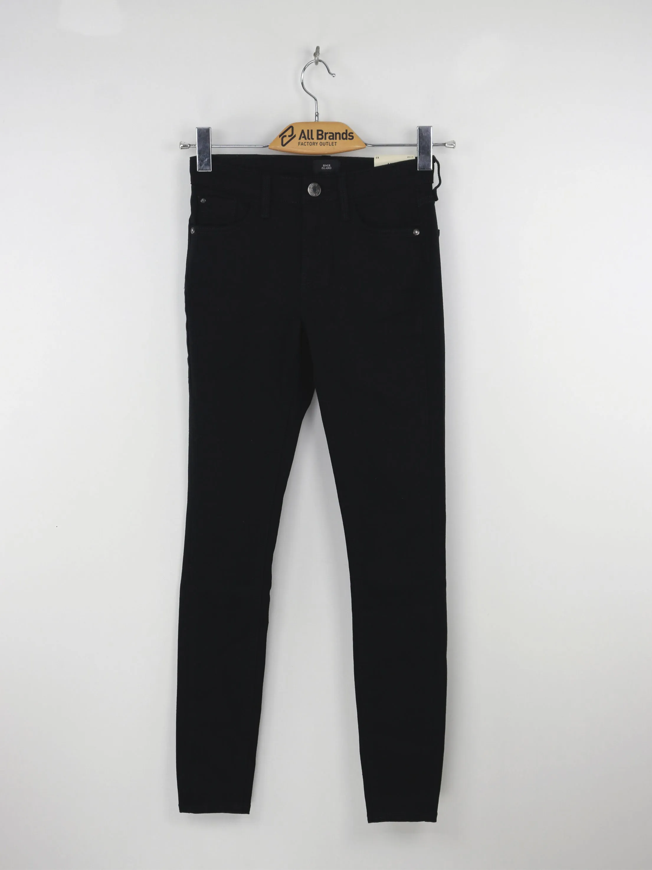 Women's High Rise Slim Fit Plain Jeans,Black Thermal Regulating Fabric Reinforced Stitching Details