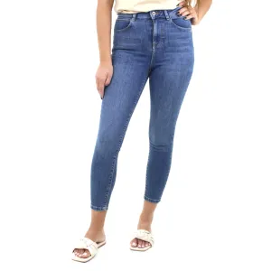 Women's High Waist Skinny Jeans,Blue Recycled Fiber Content Simple Touch