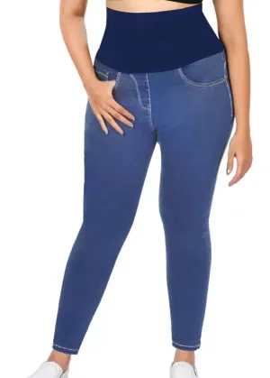 Women's Maternity Skinny Jeans,Blue Relaxed Waistband Subtle Texture