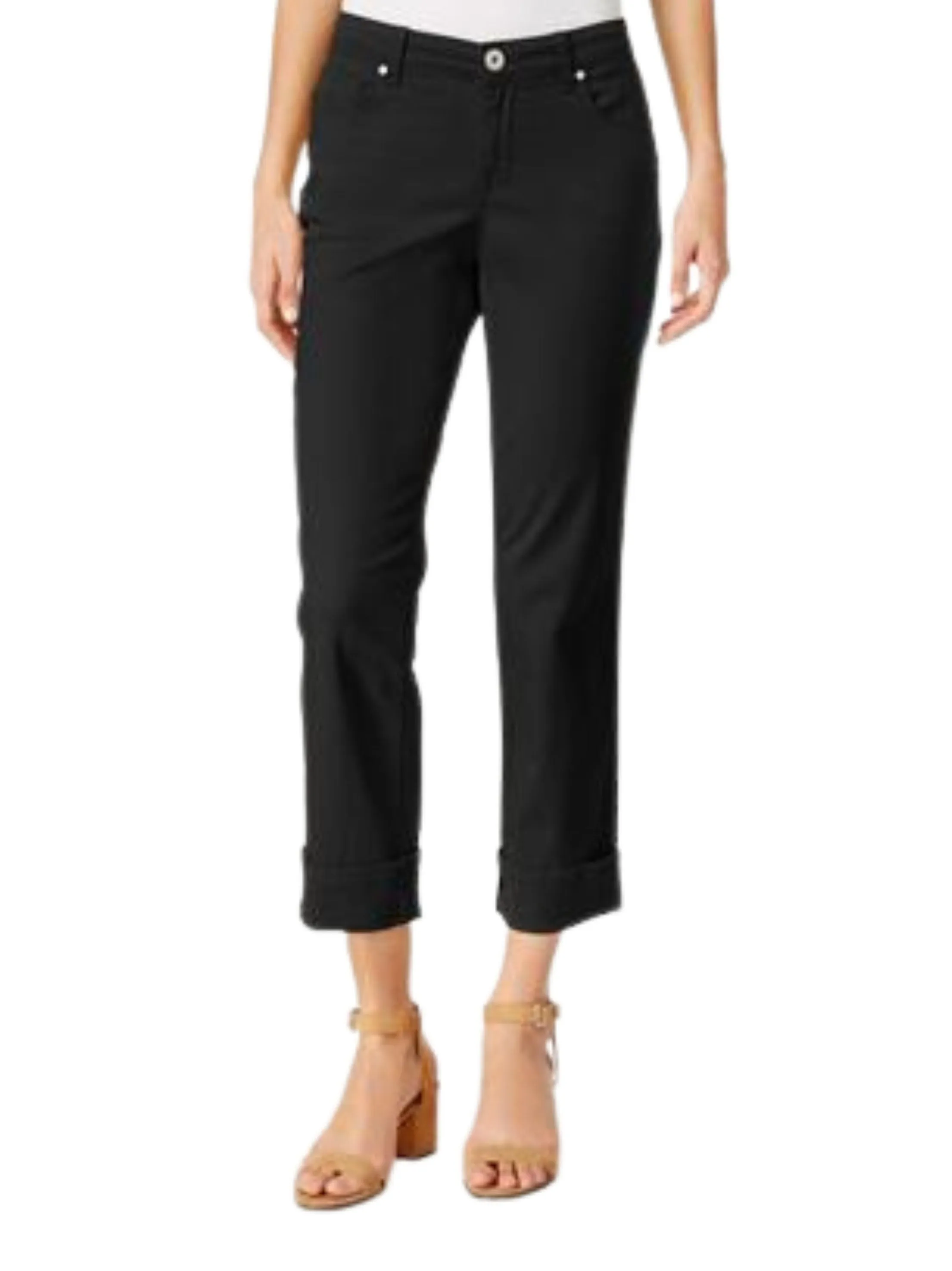 Women's Plain High Rise Denim Pant,Black slim fit