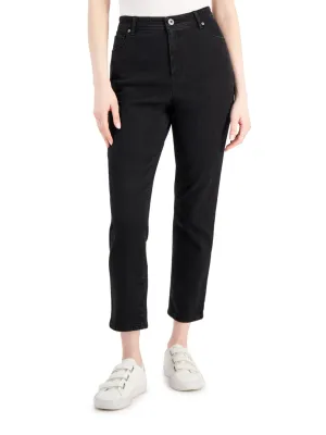 Women's Plain High Rise Denim Pant,Black Effortless casual Always Fits