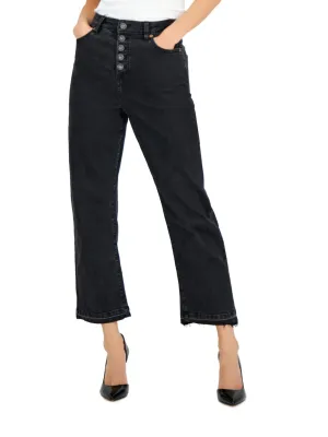 Textured Vibrant Women's Plain Jeans,Black