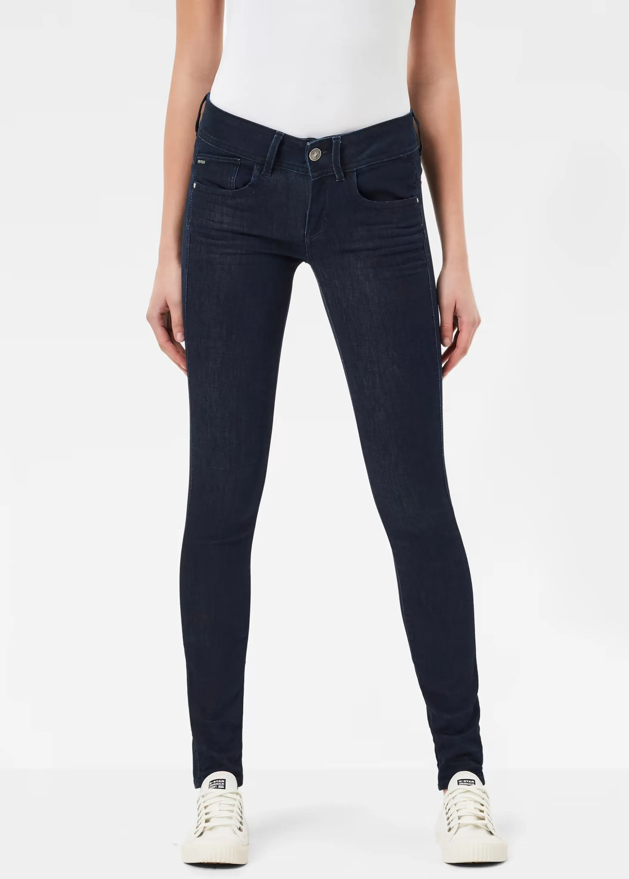 Women's Plain Skinny Jeans,Navy Clean Aesthetic