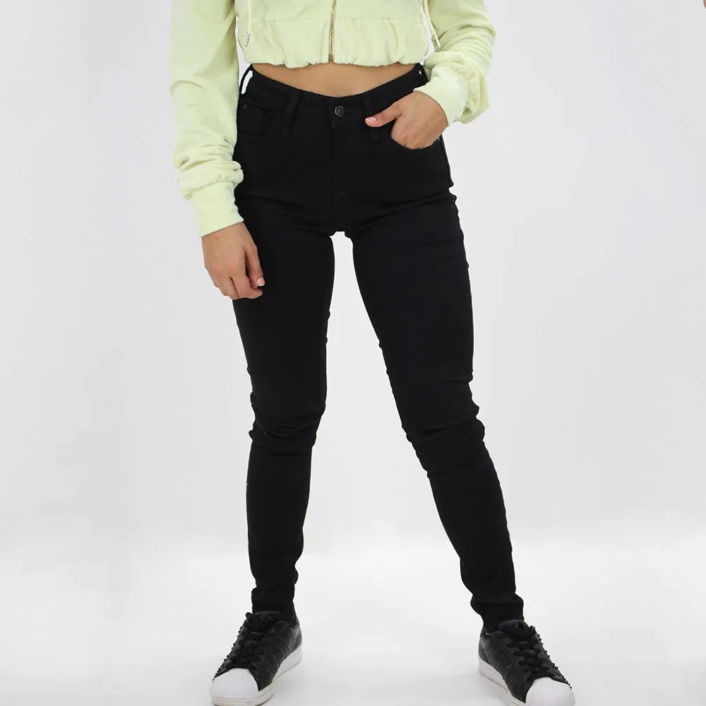 True Comfort High Quality Bold Look Summer Vibes Women's Plain Solid Jeans,Black