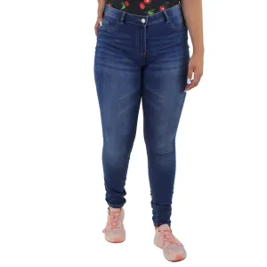 Women's Regular Fit Jeans,Dark Blue Relaxed Waist Fit Blended Style