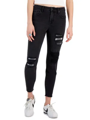 Women's Ripped Jeans,Black Sharp Comfort