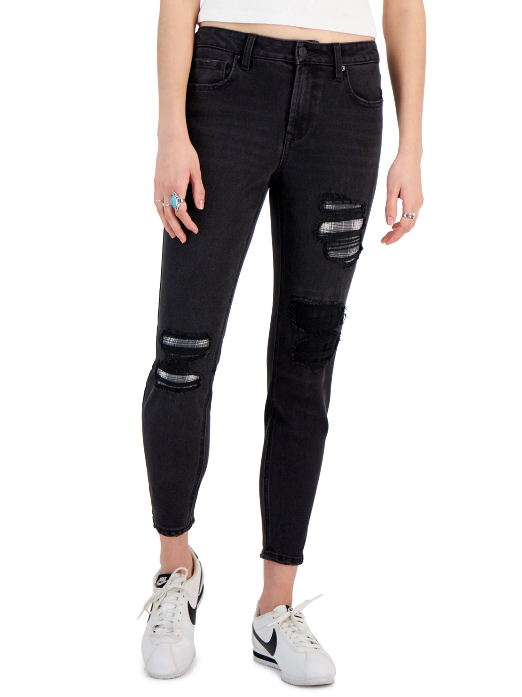 Women's Ripped Jeans,Black Spring Mood Outdoor Enthusiast Formal Chic Essentials