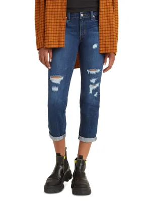 Timeless Cut Premium Quality Women's Ripped Washed Boyfriend Jeans,Blue