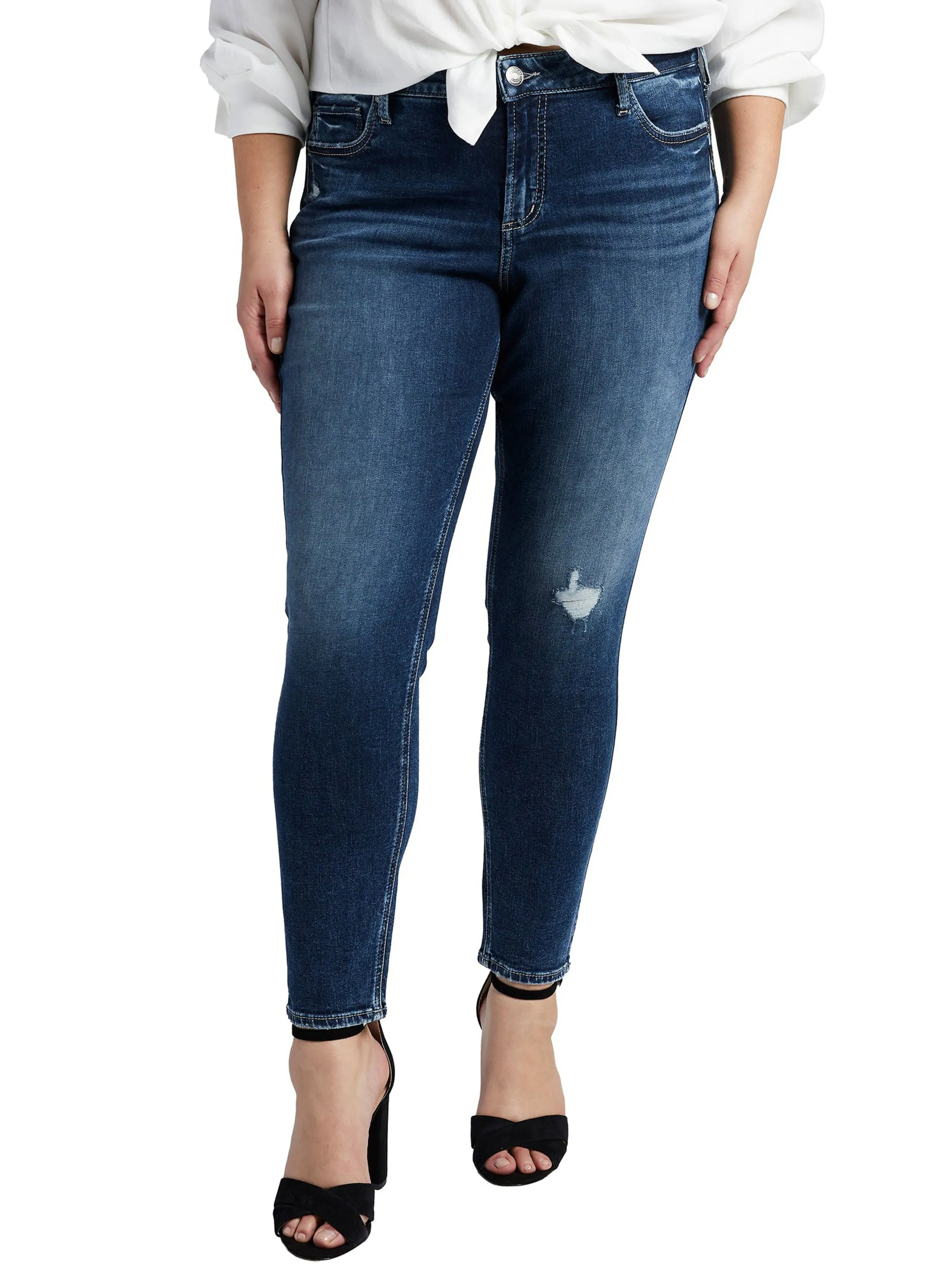 Effortless Design Holiday Vibes High Quality Women's Ripped Washed Jeans,Blue