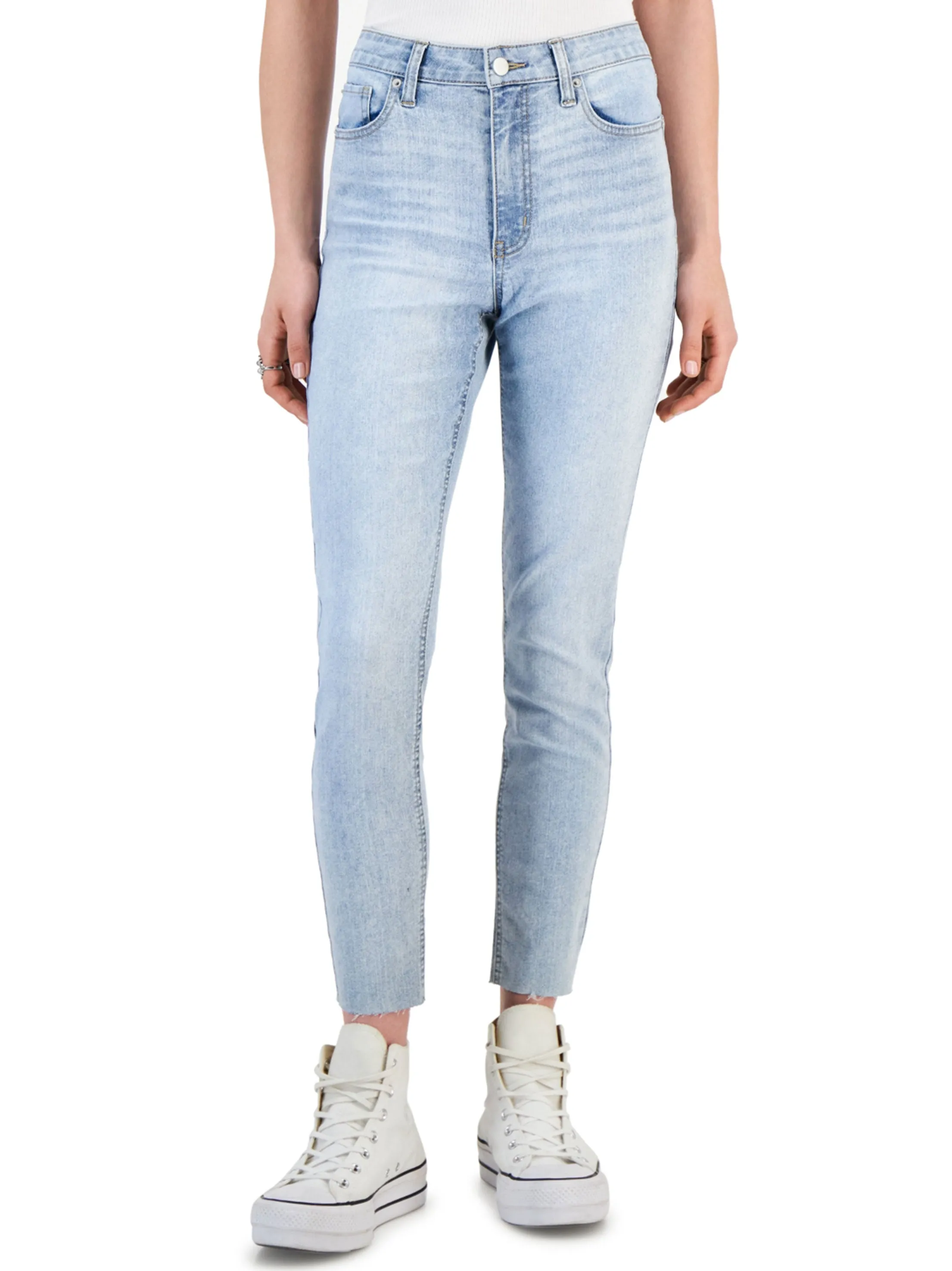 Year Round Women's Ripped Washed Jeans,Light Blue
