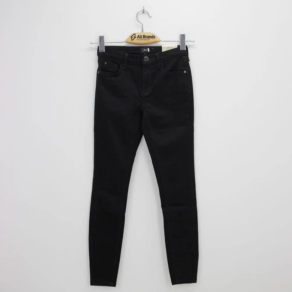 Sustainable Road Trip Sleek Comfort Women's Slim Fit Plain Jeans,Black