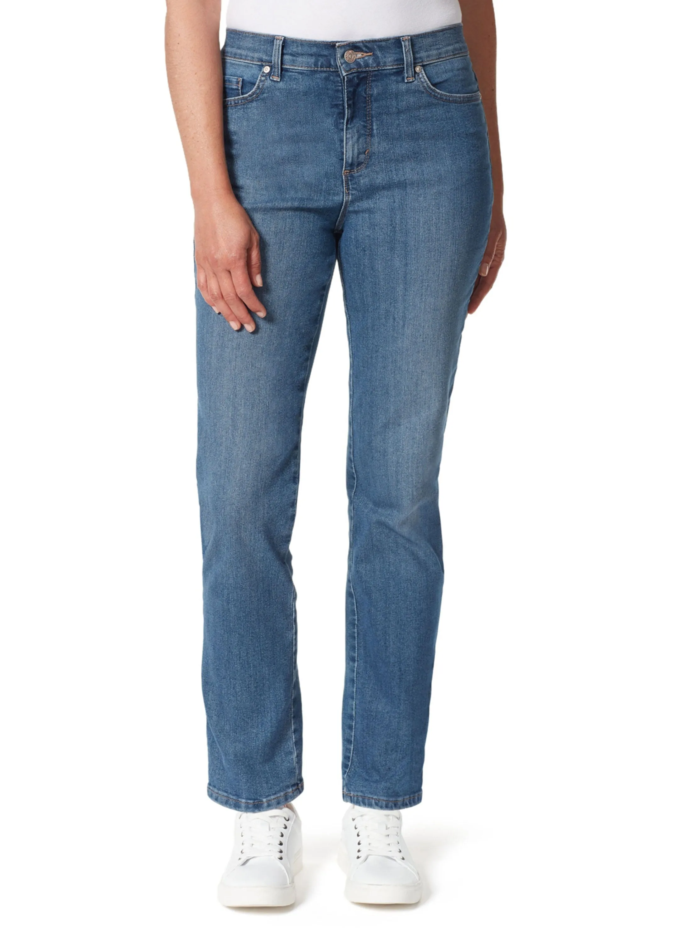 Relaxed Waist Women's Washed Jeans,Blue