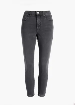 Women's Washed Skinny Jeans,Grey Autumn Days Family Style Eco Friendly