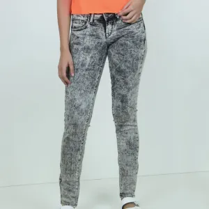 Wardrobe Classic Earthy Soft Women's Washed Skinny Jeans,Grey