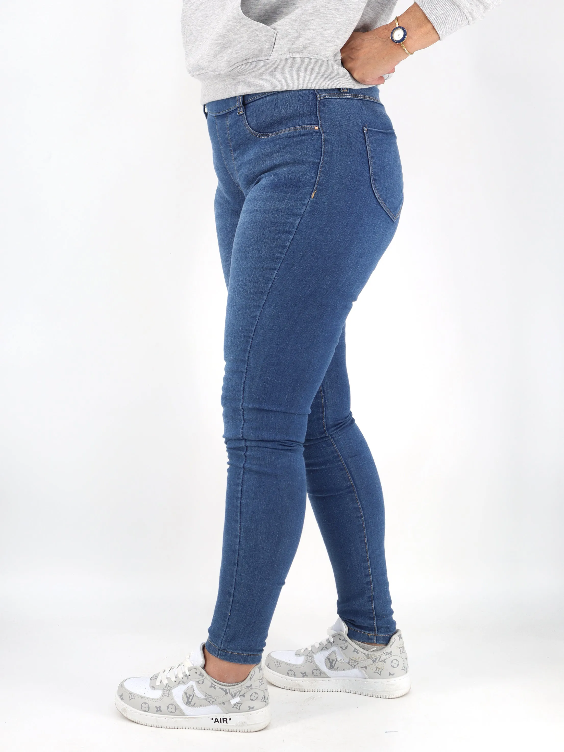 Neutral palette Women's Washed Skinny Jeggings,Blue