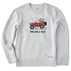 Cozy Fit product checkered classicism Women's Who-Ville or Bust SUV Grinch Simply True Crew
