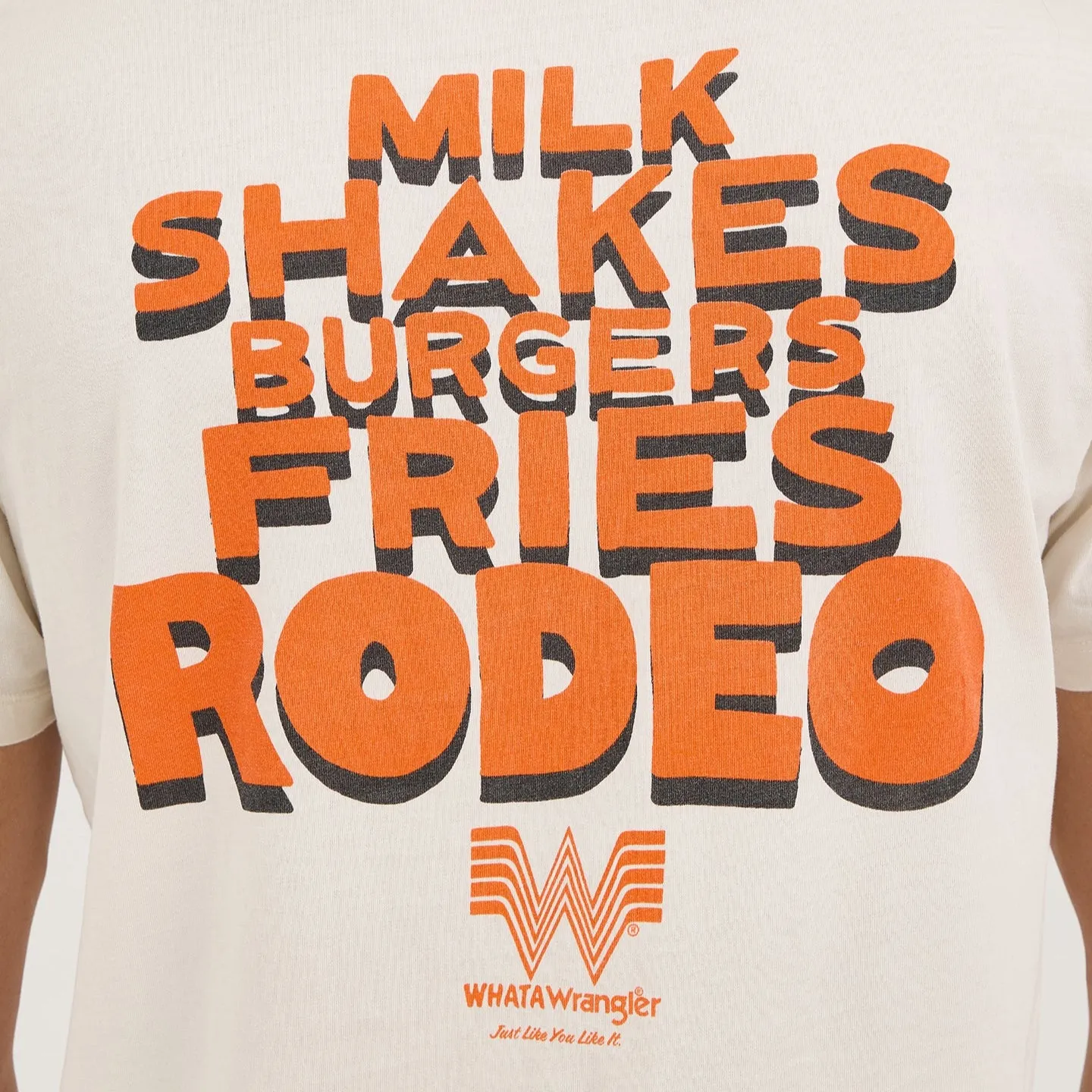 Wrangler? x Whataburger? Cowboy Graphic White T-Shirt Smooth Finish Cozy Fit