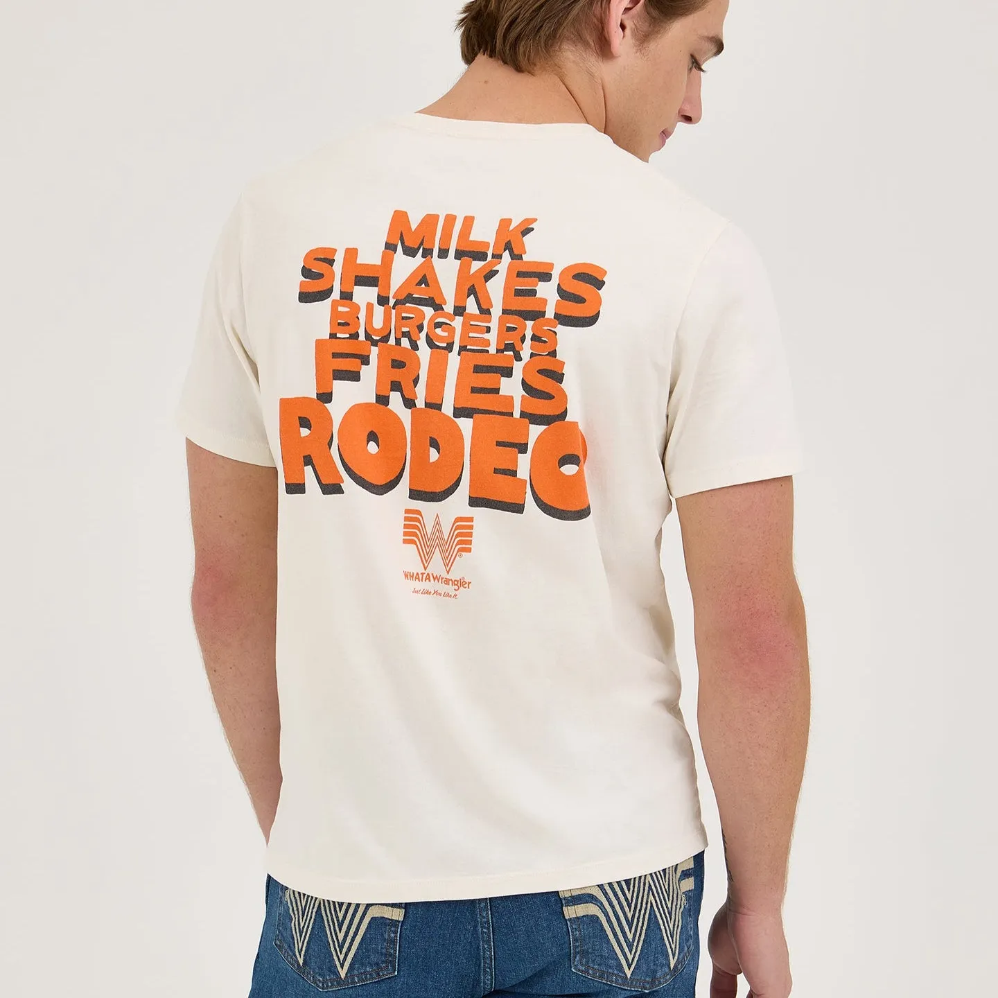 Breathable Performance Wear Tagless Comfort Wrangler? x Whataburger? Cowboy Graphic White T-Shirt