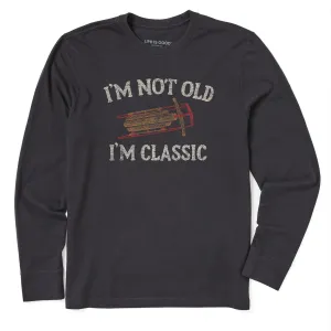 Men's I'm Not Old Sled Long Sleeve Crusher Tee Adjustable Fit Teenager fashion