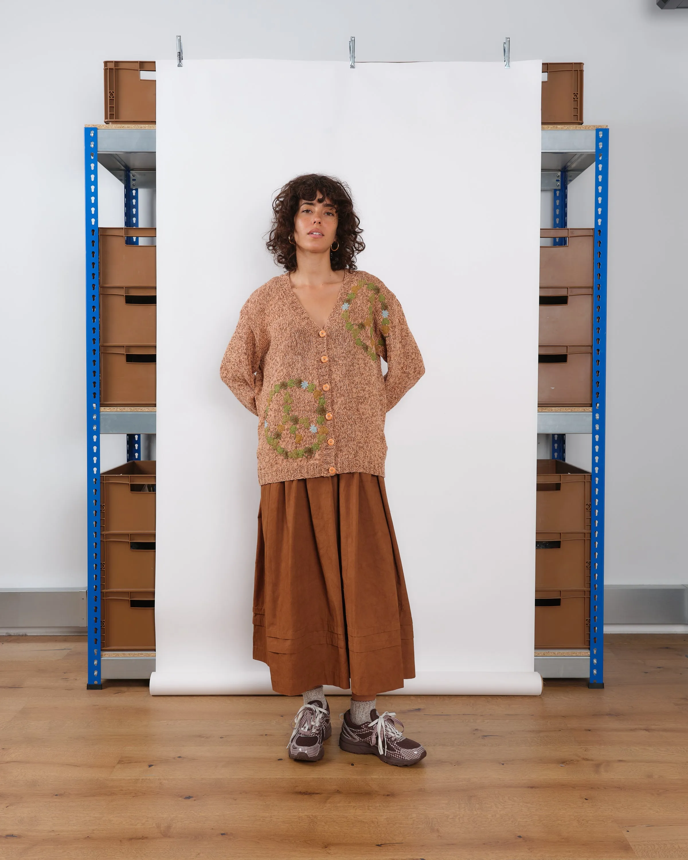 Relaxed Trend City Layer Twinsun Knit Cardigan - Pink Peace