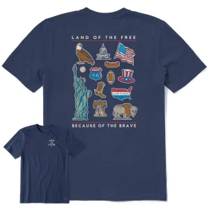 Men's Land of the Free Icons Short Sleeve Tee Relaxed Style
