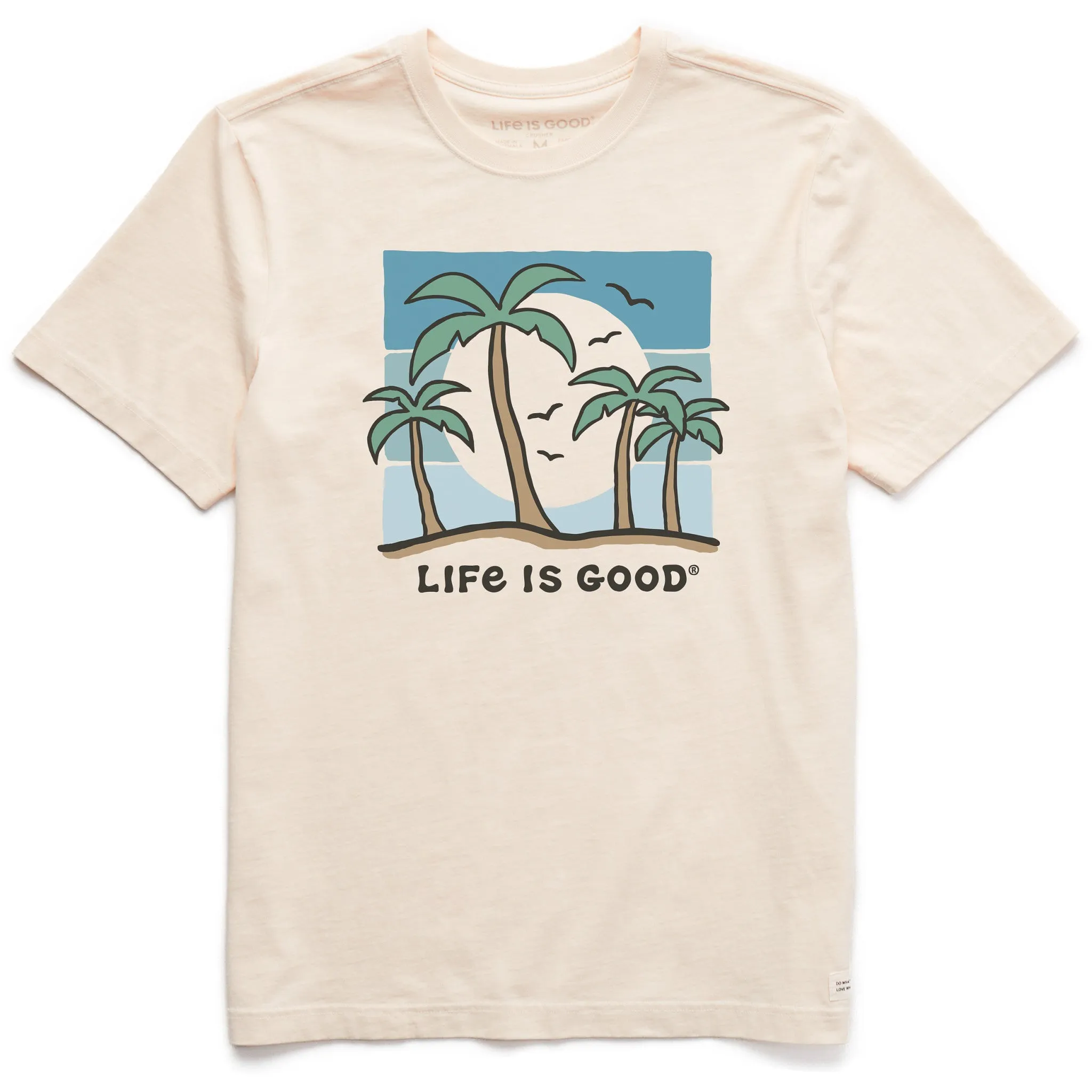 EcoFriendly Dye Men's Life is Good Sunny Palms Short Sleeve Crusher Tee