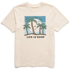 EcoFriendly Dye Men's Life is Good Sunny Palms Short Sleeve Crusher Tee