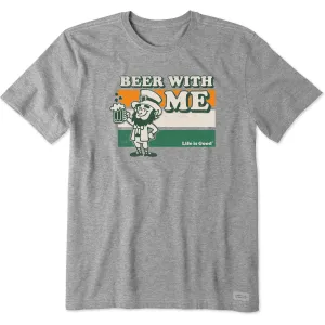 Men's Leprechaun Beer with Me Short Sleeve Tee Leather combination Breathable Style
