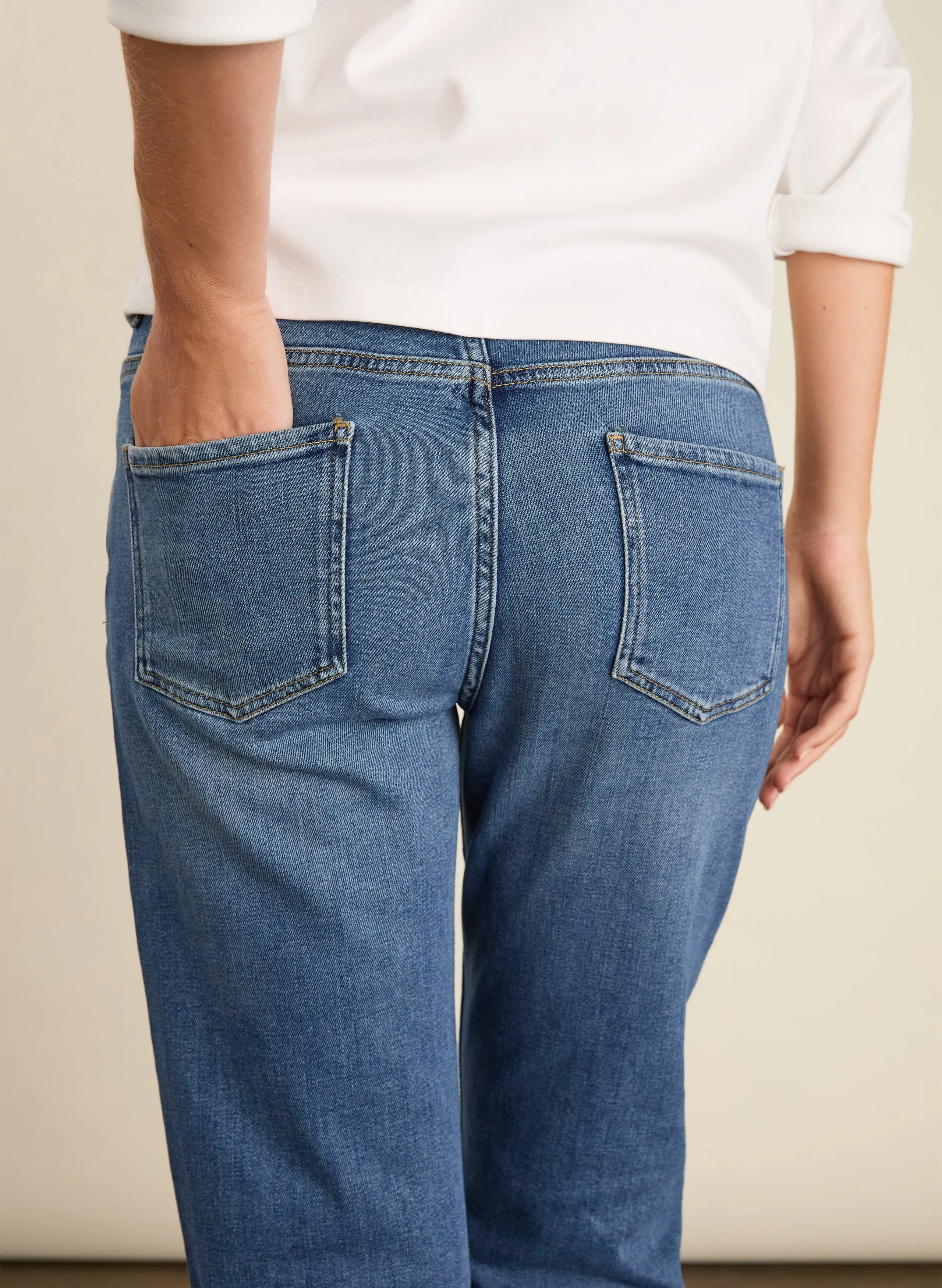 Zenna Organic Cotton Stretch Straight Leg Jeans Light Layers